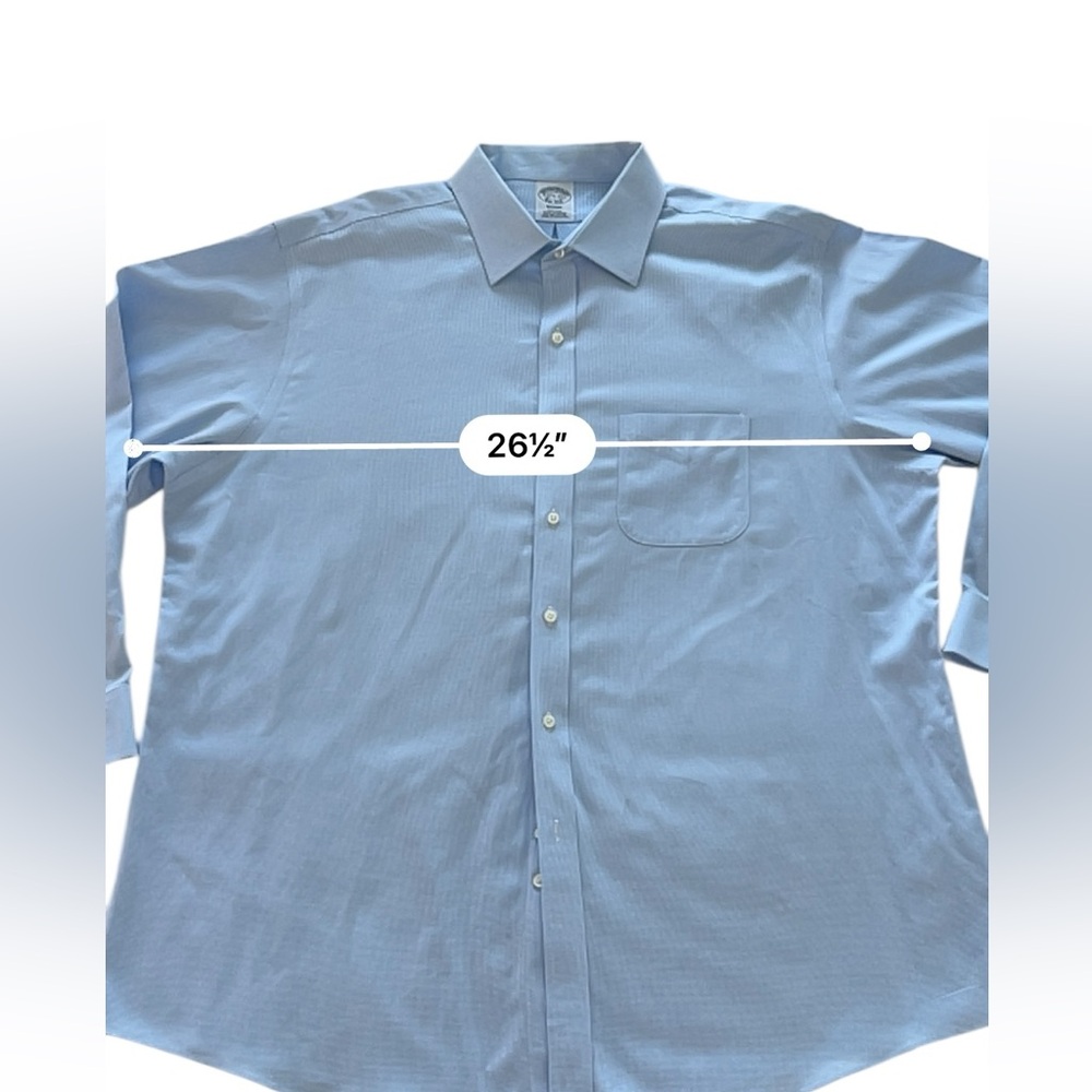 Brooks Brothers Blue Regent Non-Iron Supima Cotton Dress Shirt Size 17.5 - Picture 6 of 12